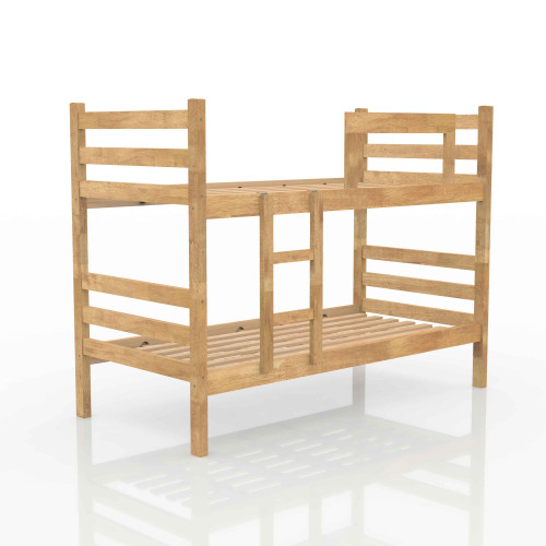 Cama marinera con respaldo y auxiliar madera maciza