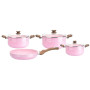 Bateria de cocina rojo 7 piezas Cuori Rieti aluminio