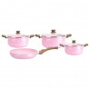 Bateria de cocina rojo 7 piezas Cuori Rieti aluminio