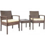 Set rattan 3 piezas con almohadon