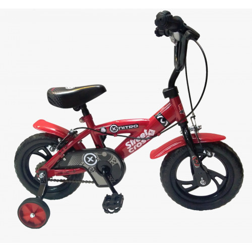 BICICLETA NIÑO R 12 RUEDA EVA NITRO ROJA Y AZUL