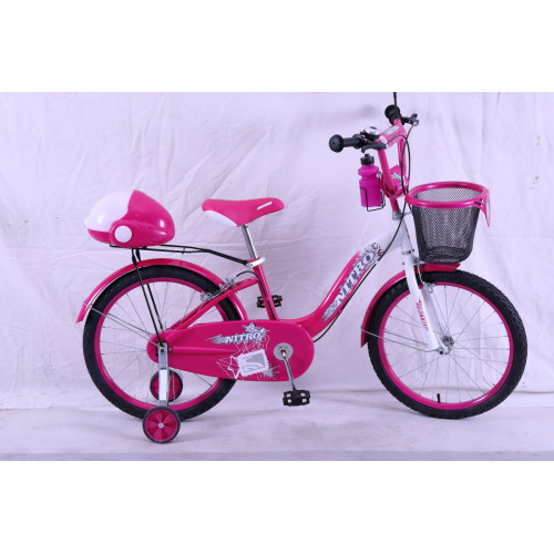 Bicicleta niña r 20 blanca c/rosa canasto 2043